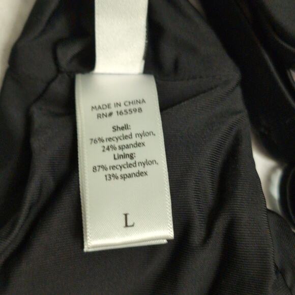 Andie Belmar Top Black Bikini Swimwear Bathing Suit Twisted V Neck Size L New - Picture 6 of 10